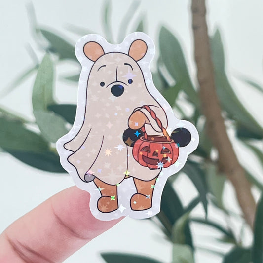 Spooky Bear Holographic Star Sticker