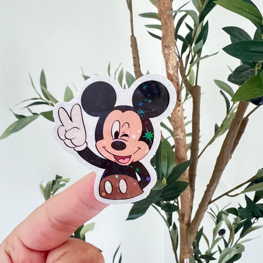 Neutral Mouse Holographic Star Sticker