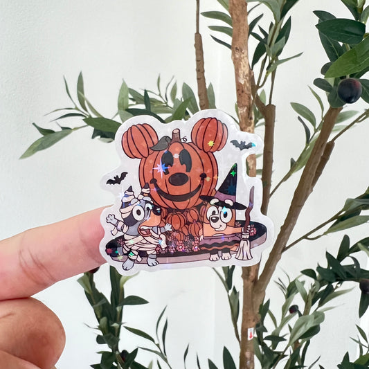 Spooky Pups in the Parks Holographic Star Sticker