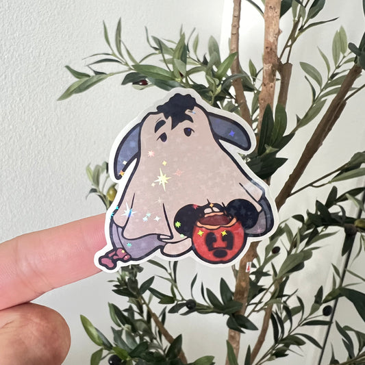 Spooky Donkey Holographic Star Sticker