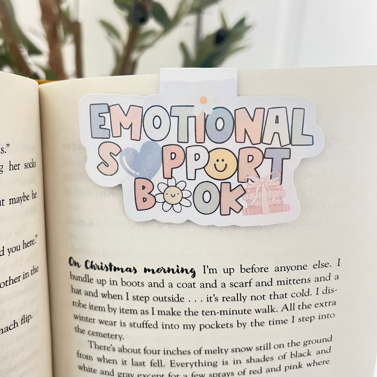 Emotional Support Book Magnetic Bookmark