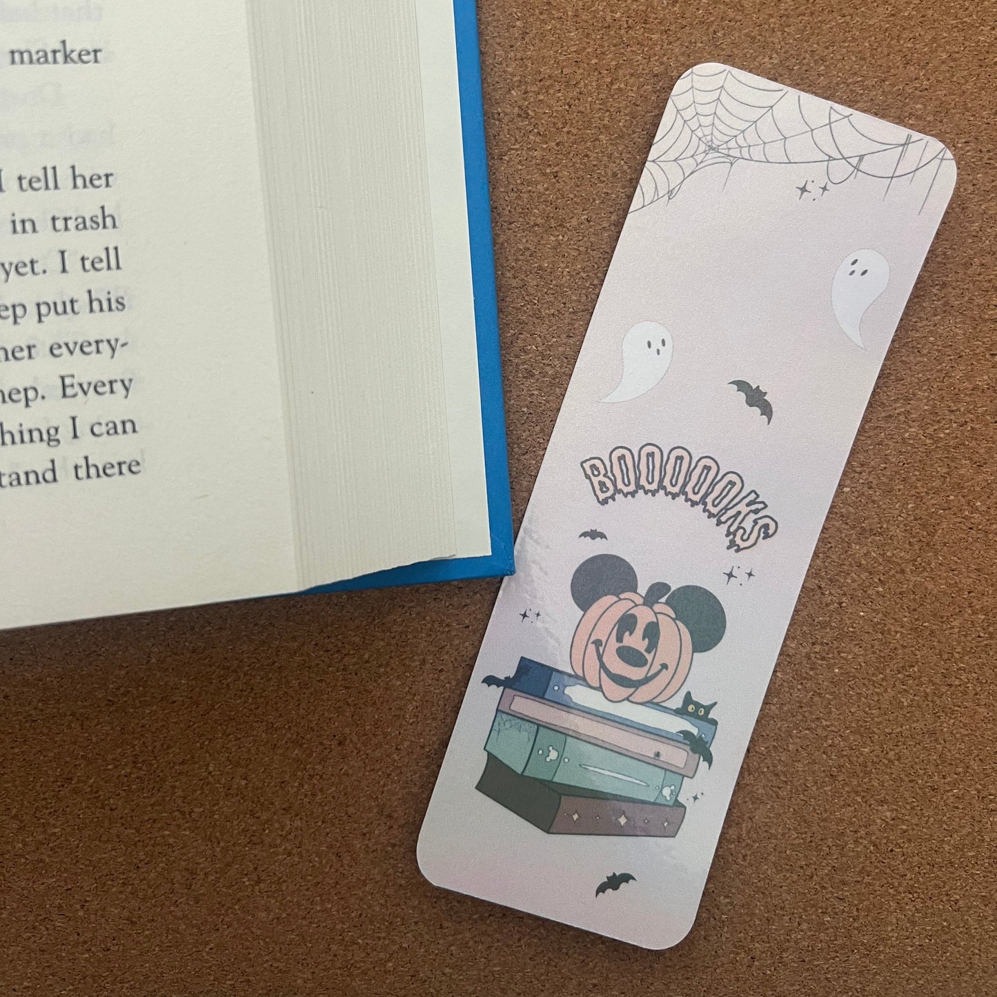 pumpkin mouse book stack bookmark